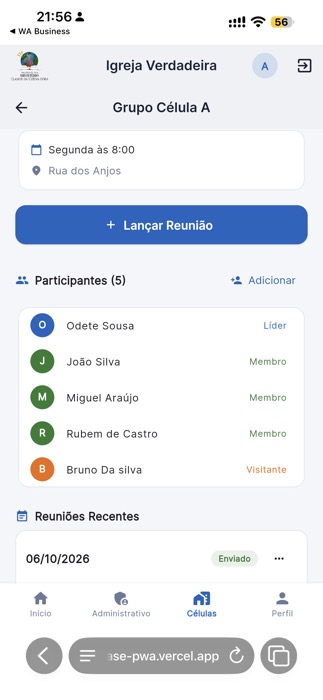 Células no app
